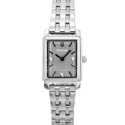Orologio da donna Bulova Sutton Diamond Accents in acciaio inossidabile con quadrante in madreperla grigia al quarzo 96P252