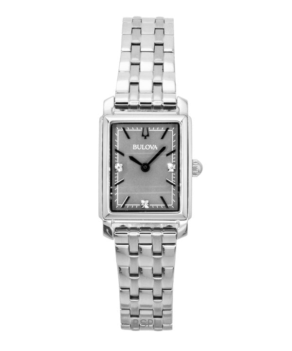 Orologio da donna Bulova Sutton Diamond Accents in acciaio inossidabile con quadrante in madreperla grigia al quarzo 96P252