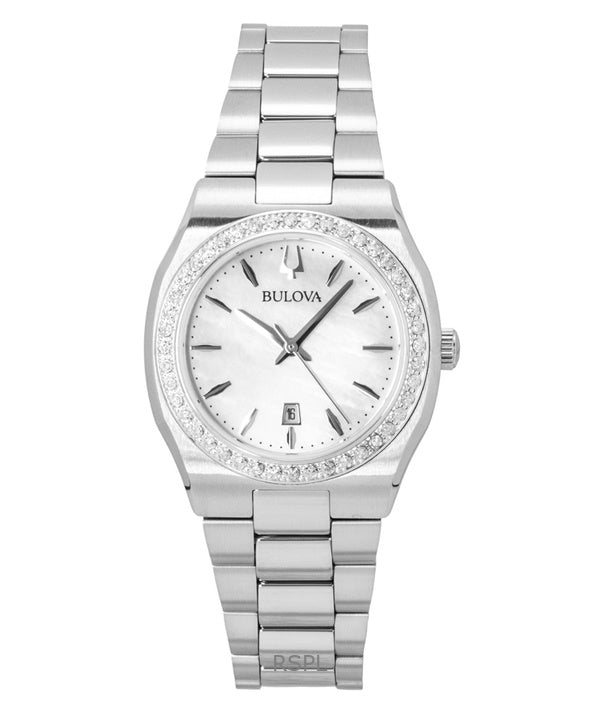 Orologio da donna Bulova Surveyor Diamond in acciaio inossidabile e madreperla al quarzo 96R245