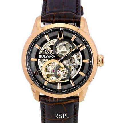 Bulova Classic Sutton Black Skeleton Dial Automatic 97A169 Orologio da uomo