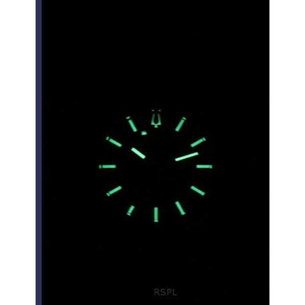 Orologio da uomo Bulova Marine Star in acciaio inossidabile color oro con quadrante nero, automatico, subacqueo, 97A174, 200 m