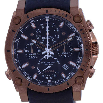 Bulova Precisionist cronografo quadrante nero Diver's Quartz 97B188 300M orologio da uomo