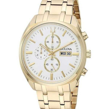 Orologio da uomo Bulova Surveyor cronografo in acciaio inossidabile tono oro quadrante argento al quarzo 97C109