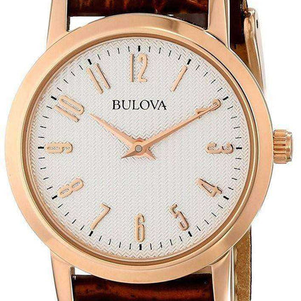 Orologio da donna Bulova al quarzo cinturino in pelle marrone 97L121