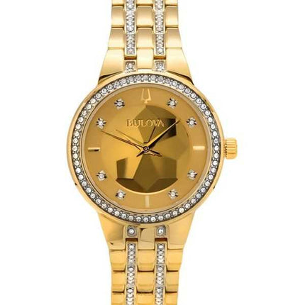 Orologio da donna Bulova Classic Crystal Phantom in acciaio inossidabile color oro con quadrante champagne al quarzo 97L176