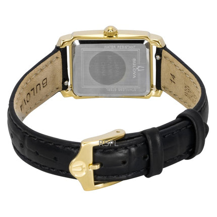 Orologio da donna Bulova Sutton con cinturino in pelle, quadrante in madreperla e diamanti, al quarzo, 97P166
