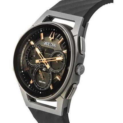 Orologio da uomo Bulova Curv cronografo cinturino in caucciù quadrante grigio al quarzo 98A162
