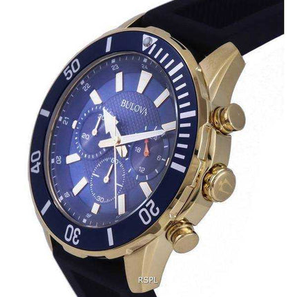 Orologio da uomo Bulova Sport Chronograph Silicon Blue Dial Quartz 98A244 100M da uomo