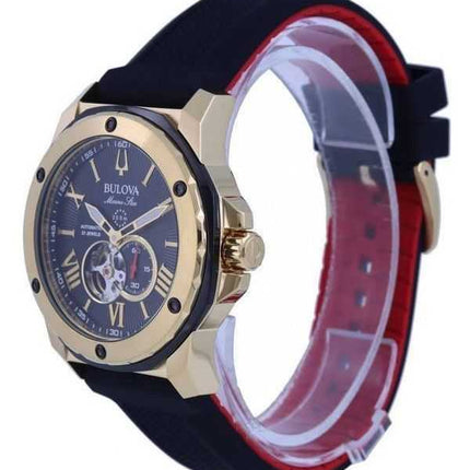 Orologio da uomo Bulova Marine Star Open Heart quadrante nero automatico 98A272 200M da uomo