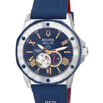 Orologio da uomo 98A282 200M Bulova Marine Star Open Heart quadrante blu automatico da sub