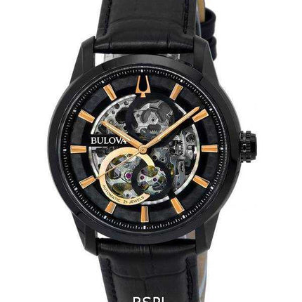 Bulova Classic Sutton Black Skeleton Dial Automatic 98A283 Orologio da uomo