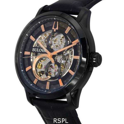 Bulova Classic Sutton Black Skeleton Dial Automatic 98A283 Orologio da uomo