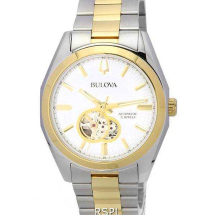 Bulova Surveyor Orologio da uomo automatico con quadrante a cuore aperto argento 98A284