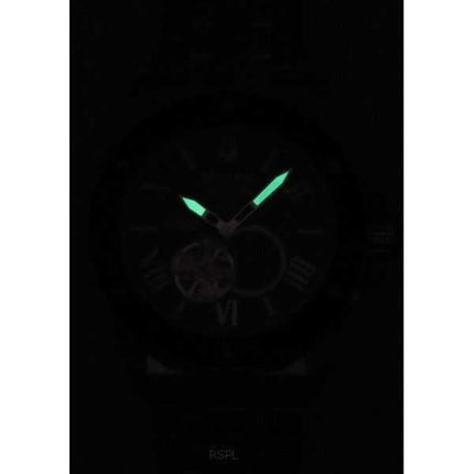 Bulova Marine Star acciaio inossidabile cuore aperto quadrante blu automatico 21 rubini 98A302 200M orologio da uomo