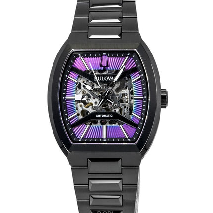 Orologio da uomo Bulova Maquina in acciaio inossidabile multicolore con quadrante semi-scheletrato automatico 98A320