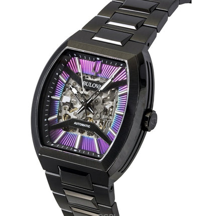 Orologio da uomo Bulova Maquina in acciaio inossidabile multicolore con quadrante semi-scheletrato automatico 98A320