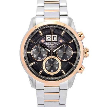 Orologio da uomo Bulova Classic Sutton cronografo bicolore in acciaio inossidabile quadrante grigio al quarzo 98B335