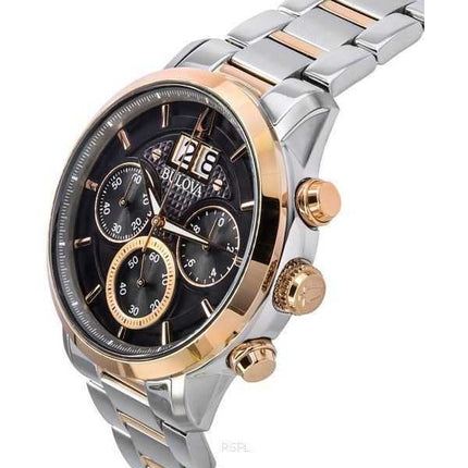 Orologio da uomo Bulova Classic Sutton cronografo bicolore in acciaio inossidabile quadrante grigio al quarzo 98B335