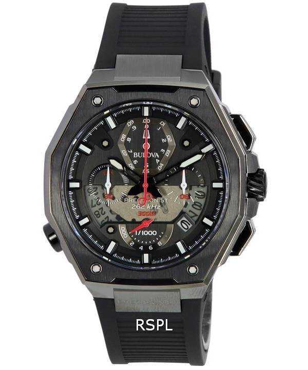 Bulova Precisionist X Chronograph Black Dial Quartz Diver&#39;s 98B358 300M Orologio da uomo