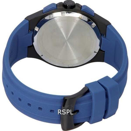 Bulova Maquina cronografo quadrante nero cinturino blu quarzo 98B380 100M orologio da uomo