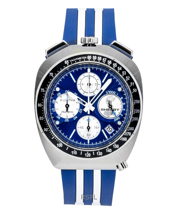 Orologio da uomo Bulova Shelby Racer Chronograph 150th Anniversary Limited Edition con quadrante blu al quarzo 98B452