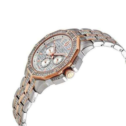 Orologio da uomo Bulova Octava Crystal Accents Two Tone Silver Multifunction Dial Quartz 98C133