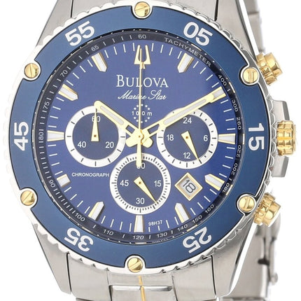 Orologio da uomo Bulova Marine Star 100M Chronograph quadrante blu 98H37