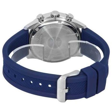 Bulova Sports Cronografo cinturino in silicone quadrante blu quarzo 98K111 100M orologio da uomo con set regalo