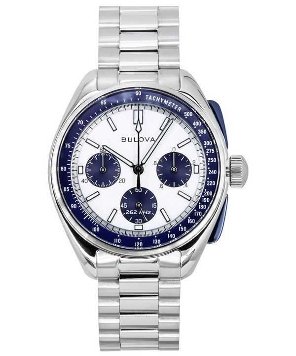 Bulova Lunar Pilot Archive Series Special Edition Chronograph Silver Dial Quartz 98K112 Orologio da uomo con cinturino extra
