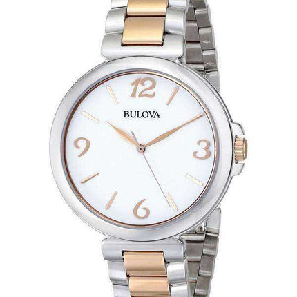 Orologio da donna Bulova Two Tone quadrante bianco al quarzo 98L195