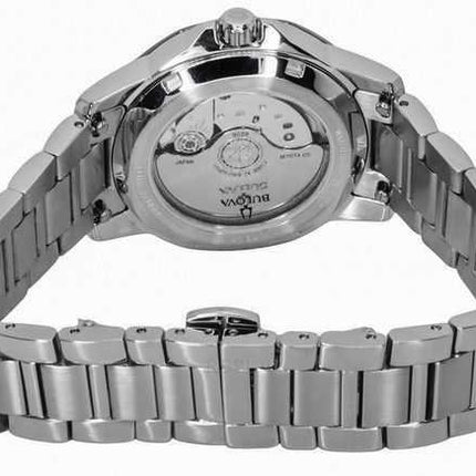 Orologio Bulova Marine Star in acciaio inossidabile Open Heart quadrante blu automatico 98L317 100M da donna