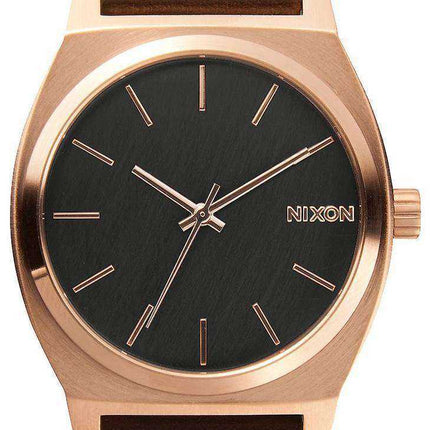Orologio da uomo Nixon Time Teller in pelle marrone oro rosa A045-2001-00
