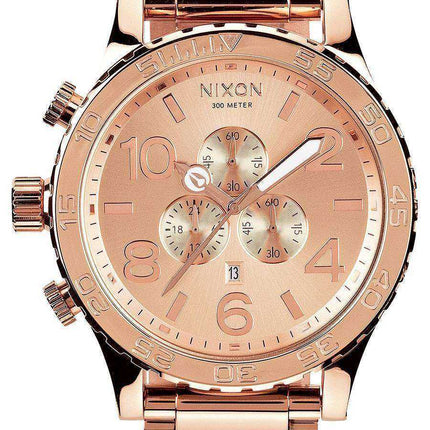 Cronografo al quarzo Nixon tutto in oro rosa 300M A083-897-00 Orologio da uomo