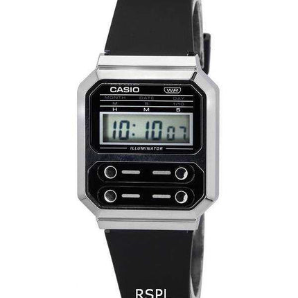 Orologio Casio vintage digitale quadrante nero al quarzo A100WEF-1A A100WEF-1 unisex