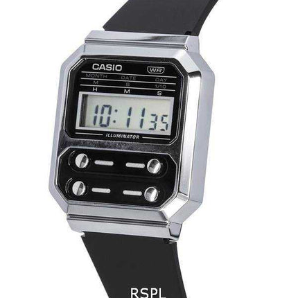 Orologio Casio vintage digitale quadrante nero al quarzo A100WEF-1A A100WEF-1 unisex
