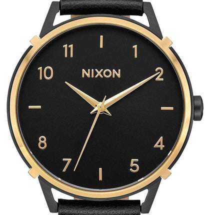 Nixon Arrow quadrante nero cinturino in pelle quarzo A10913220 orologio da donna