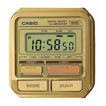Orologio unisex Casio vintage digitale placcato in oro con quarzo A120WEG-9A in acciaio inossidabile