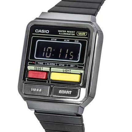 Orologio Casio vintage digitale in acciaio inossidabile con cinturino al quarzo A120WEGG-1B unisex