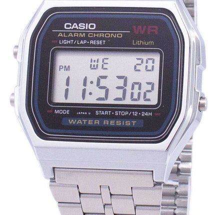 Orologio da uomo Casio Digital Alarm Chrono in acciaio inossidabile A159WA-N1DF A159WA-N1