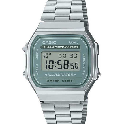 Orologio da uomo Casio vintage digitale con cinturino in acciaio inossidabile al quarzo A168WA-3A