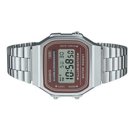 Orologio da uomo Casio vintage digitale con cinturino in acciaio inossidabile al quarzo A168WA-5A