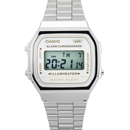 Orologio unisex Casio vintage digitale con cinturino in acciaio inossidabile al quarzo A168WA-8