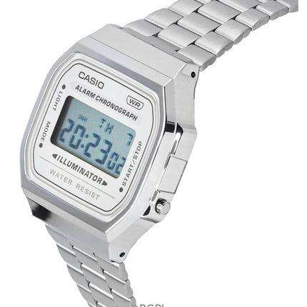 Orologio unisex Casio vintage digitale con cinturino in acciaio inossidabile al quarzo A168WA-8