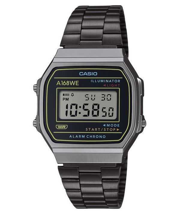 Casio Vintage Heritage Colors Orologio unisex in acciaio inossidabile con quadrante nero al quarzo A168WEHB-1A