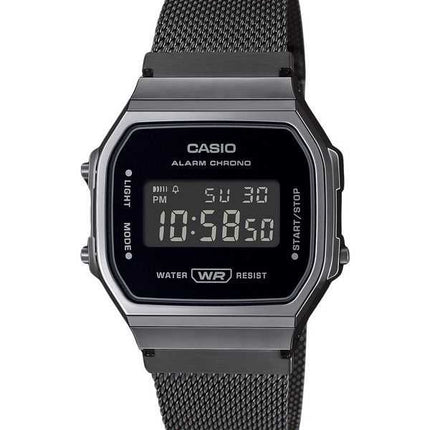 Casio Vintage Digitale Acciaio Inossidabile Bracciale Maglia Quarzo A168WEMB-1B Orologio Unisex