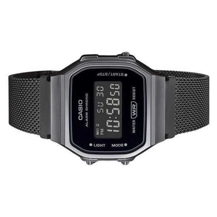 Casio Vintage Digitale Acciaio Inossidabile Bracciale Maglia Quarzo A168WEMB-1B Orologio Unisex