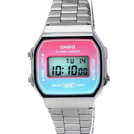 Orologio Casio vintage digitale in acciaio inossidabile con cinturino al quarzo A168WERB-2A A168WERB-2 Orologio unisex