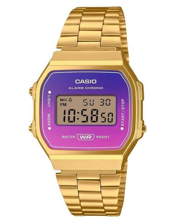 Casio Vintage Digitale Oro Bracciale in Acciaio Inossidabile Quarzo A168WERG-2A Orologio Unisex