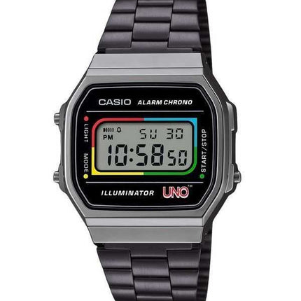Casio Vintage Digital UNO Collaboration Model Bracciale in acciaio inossidabile Quarzo A168WEUC-1A Orologio unisex