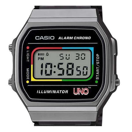 Casio Vintage Digital UNO Collaboration Model Bracciale in acciaio inossidabile Quarzo A168WEUC-1A Orologio unisex
